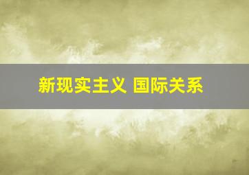 新现实主义 国际关系